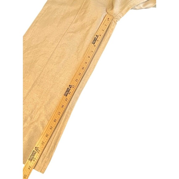 Fabindia Silk Blend Cropped Wide Leg Dress Lined Pants Size Medium Metallic Gold - Picture 9 of 11